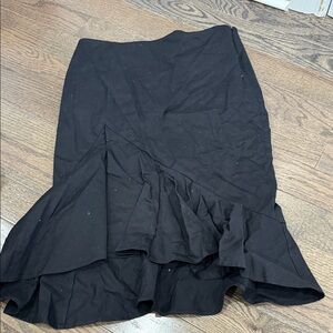 Lord & Taylor Black High-Low Ruffle Skirt